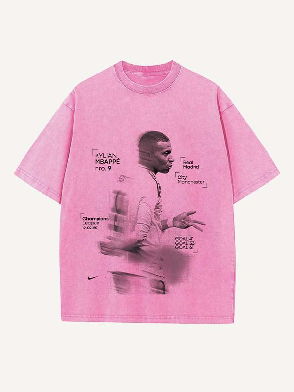 Kylian Mbappé Print Round Neck T-shirt