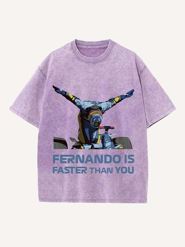 Fernando Alonso Print Round Neck T-shirt