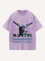 Fernando Alonso Print Round Neck T-shirt