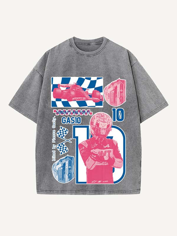 Pierre Gasly Print Round Neck T-shirt