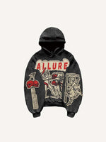 Little Angel&Demon&Skull Faux Decal Print Slant Pockets Hoodie