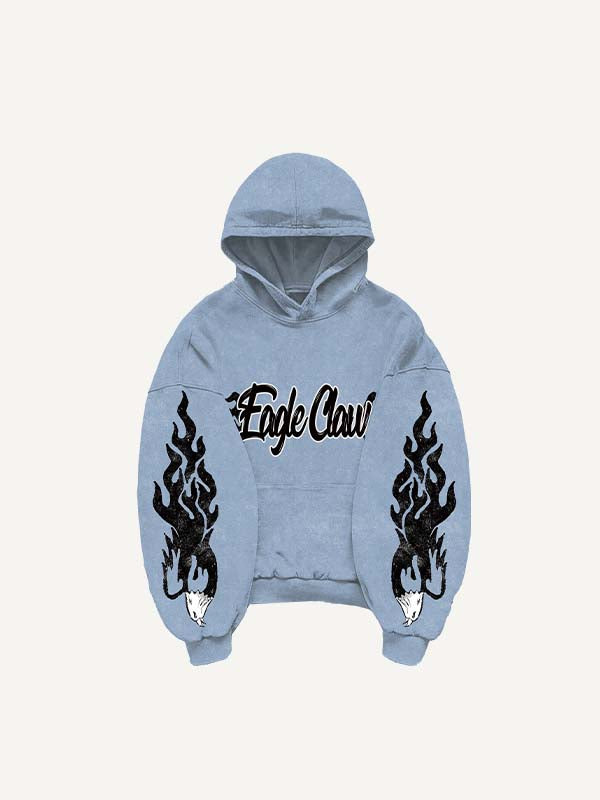 Eagle Graphic Print Slant Pockets Hoodie