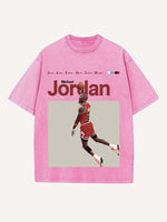 Michael Jordan Print Round Neck T-shirt