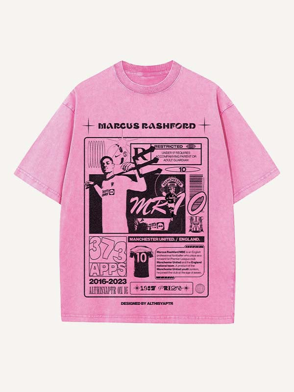 Marcus Rashford Print Round Neck T-shirt