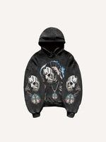 Halloween Horror Print Slant Pockets Hoodie