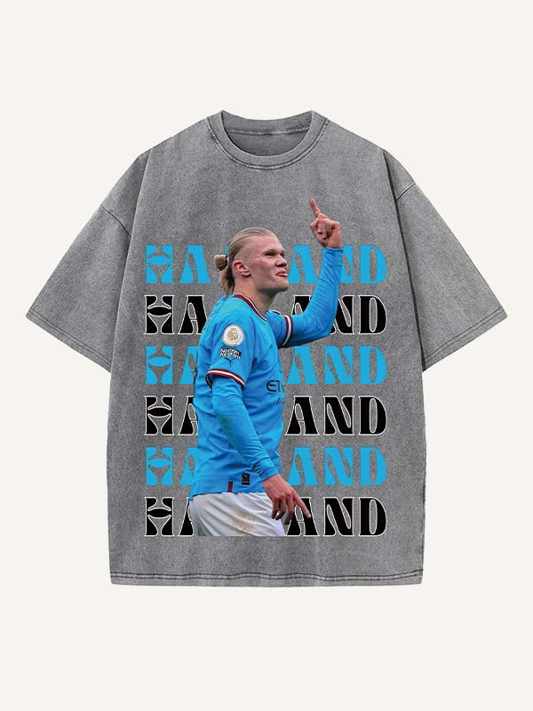 Erling Haaland Print Round Neck T-shirt