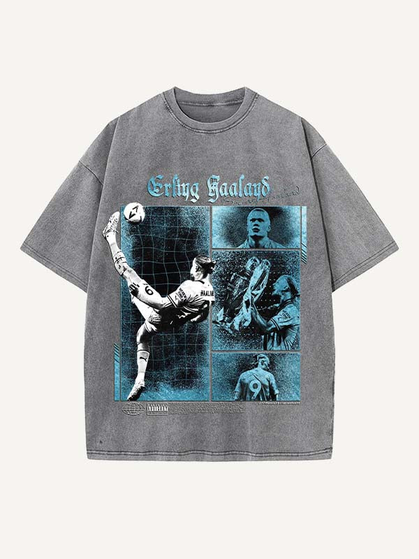 Erling Haaland Print Round Neck T-shirt