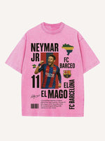 Neymar Print Round Neck T-shirt