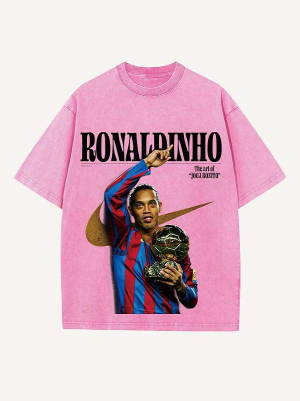 Ronaldinho Print Round Neck T-shirt