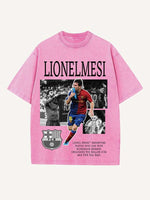 Lionel Messi Print Round Neck T-shirt