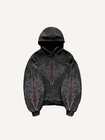 Graphic Print Slant Pockets Hoodie