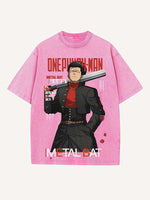 One-Punch Man Print Round Neck T-shirt
