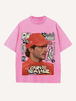 Carlos Sainz Print Round Neck T-shirt