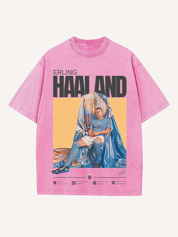 Erling Haaland Print Round Neck T-shirt