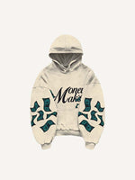Angel&Letter&Money Print Slant Pockets Hoodie