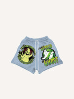 Halloween Ghost&Graphic&Letter Print Drawstring Waist Shorts