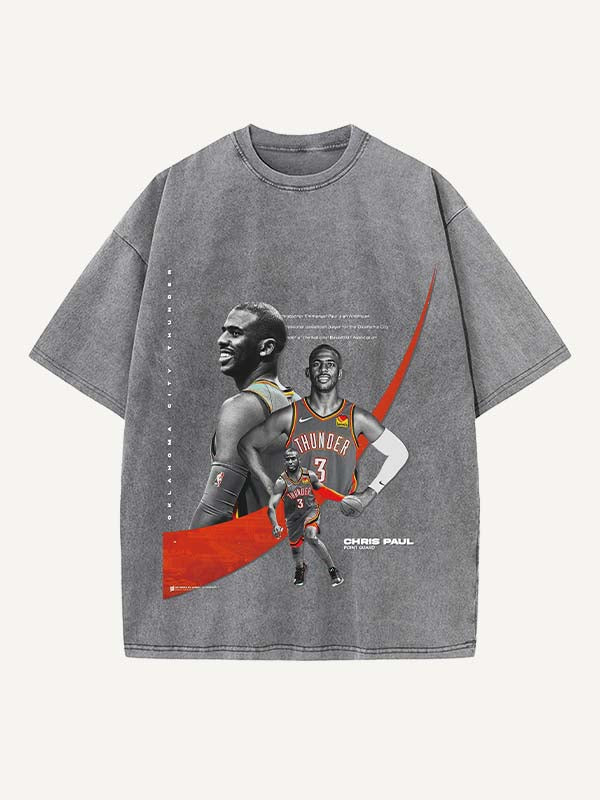 Chris Paul Print Round Neck T-shirt