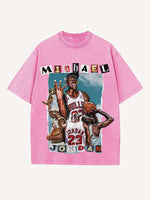 Michael Jordan Print Round Neck T-shirt