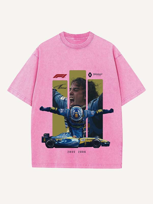 Fernando Alonso Print Round Neck T-shirt