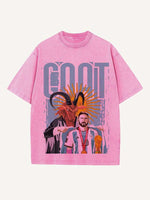 Lionel Messi Print Round Neck T-shirt