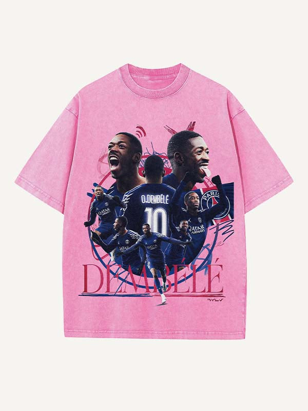 Ousmane Dembélé Print Round Neck T-shirt