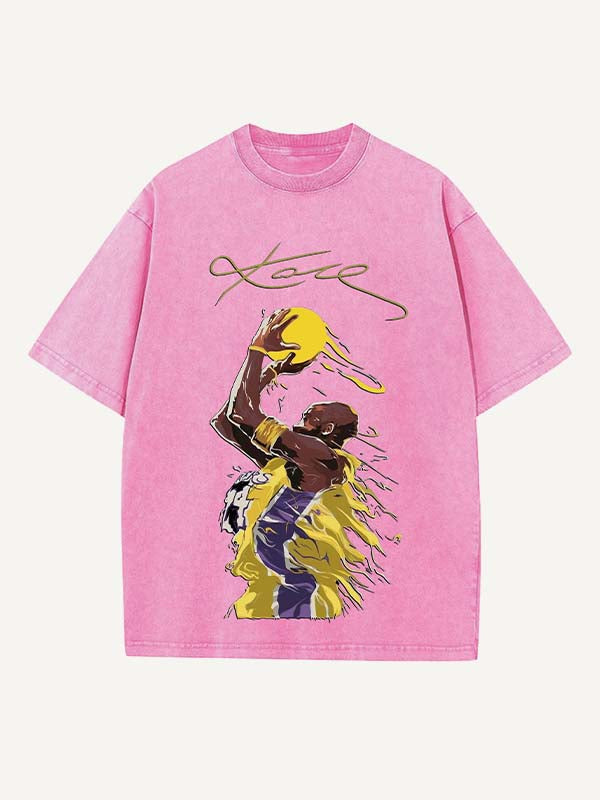 Kobe Bryant Print Round Neck T-shirt