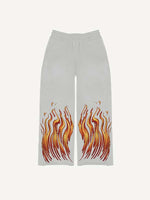 Eye&Graphic Print Elastic Waist Pants