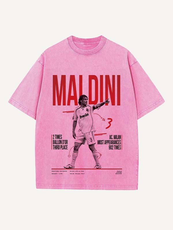 Paolo Maldini Print Round Neck T-shirt