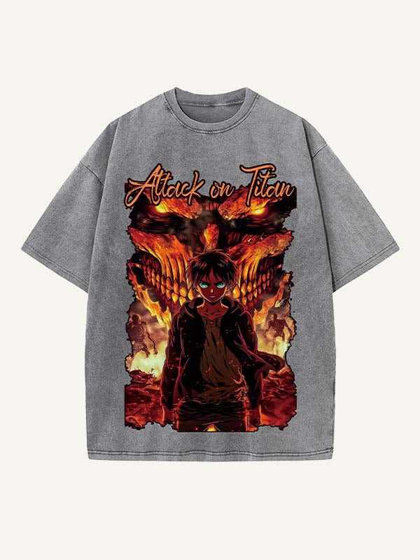 Attack on Titan Print Round Neck T-shirt
