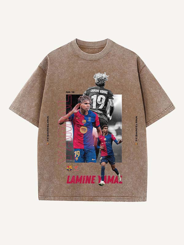 Lamine Yamal Print Round Neck T-shirt