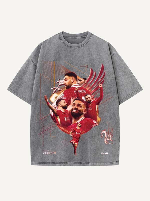 Mohamed Salah Print Round Neck T-shirt