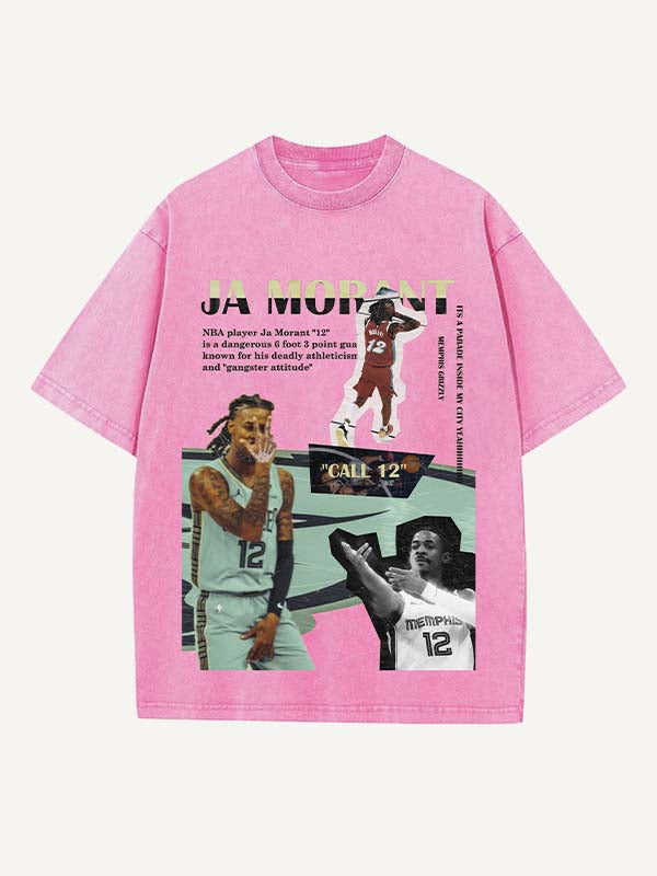 Ja Morant Print Round Neck T-shirt
