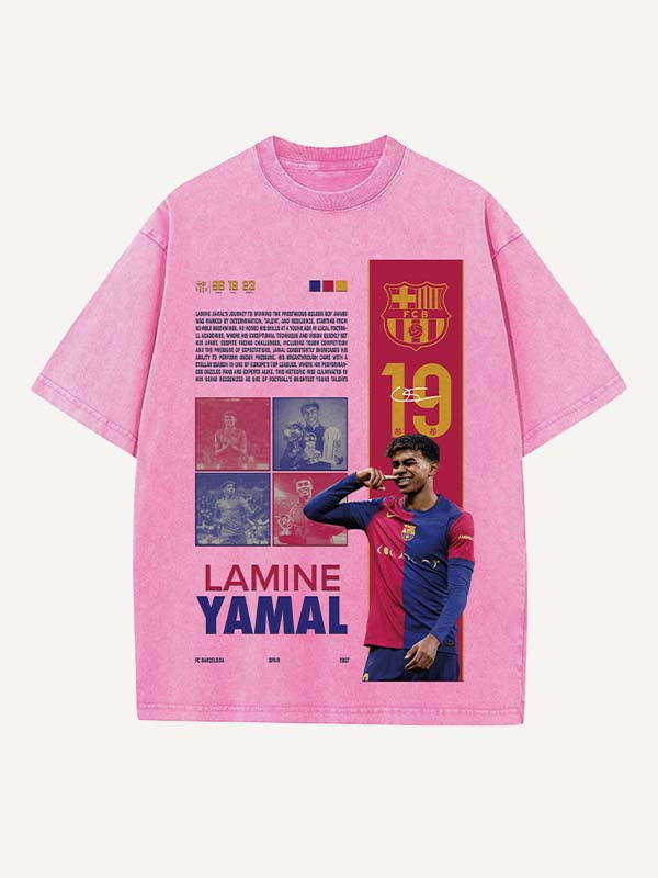Lamine Yamal Print Round Neck T-shirt