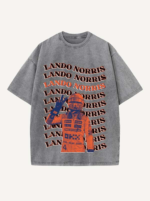 Lando Norris Print Round Neck T-shirt