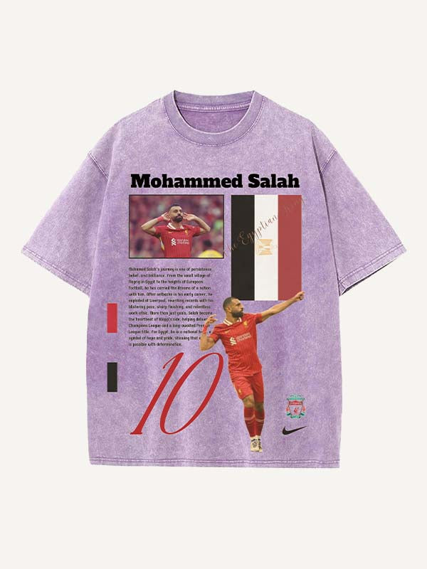 Mohamed Salah Print Round Neck T-shirt