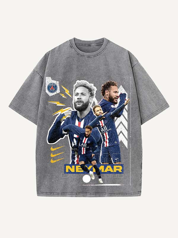 Neymar Print Round Neck T-shirt