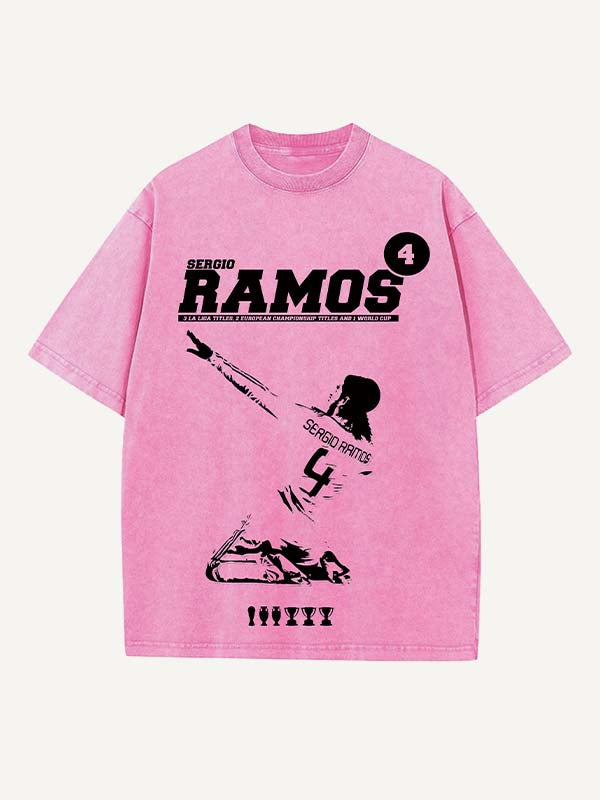 Sergio Ramos Print Round Neck T-shirt