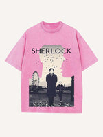 Sherlock Print Round Neck T-shirt