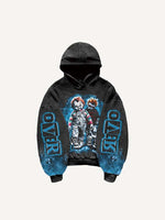 Halloween Horror Print Slant Pockets Hoodie