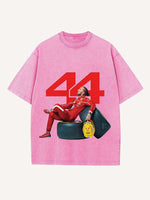 Lewis Hamilton Print Round Neck T-shirt