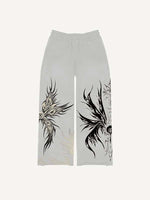 Eye&Wing&Graphic Print Elastic Waist Pants