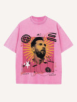 Lionel Messi Print Round Neck T-shirt