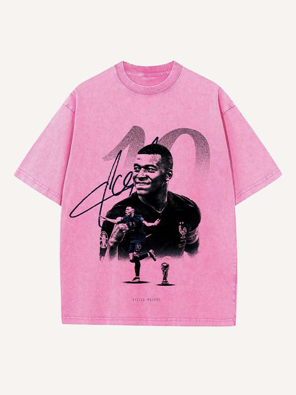 Kylian Mbappé Print Round Neck T-shirt