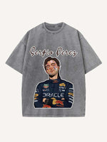 Sergio Perez Print Round Neck T-shirt