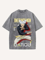 One-Punch Man Print Round Neck T-shirt