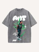 Anthony Edwards Print Round Neck T-shirt