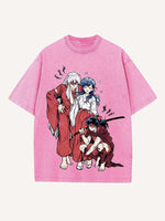 Inuyasha Print Round Neck T-shirt