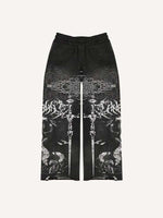 Figure&Horse&Wing&Graphic Print Elastic Waist Pants