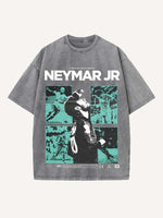 Neymar Print Round Neck T-shirt