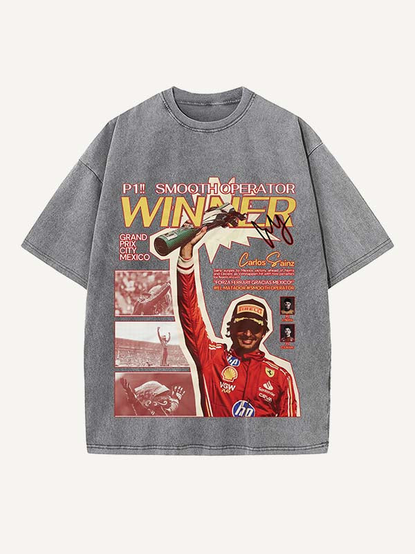 Carlos Sainz Print Round Neck T-shirt
